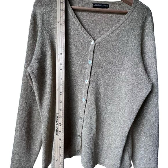 Women's JONATHAN MARTIN Studio Gold V-Neck Cardigan Spring Autumn Top L. - Picture 6 of 9